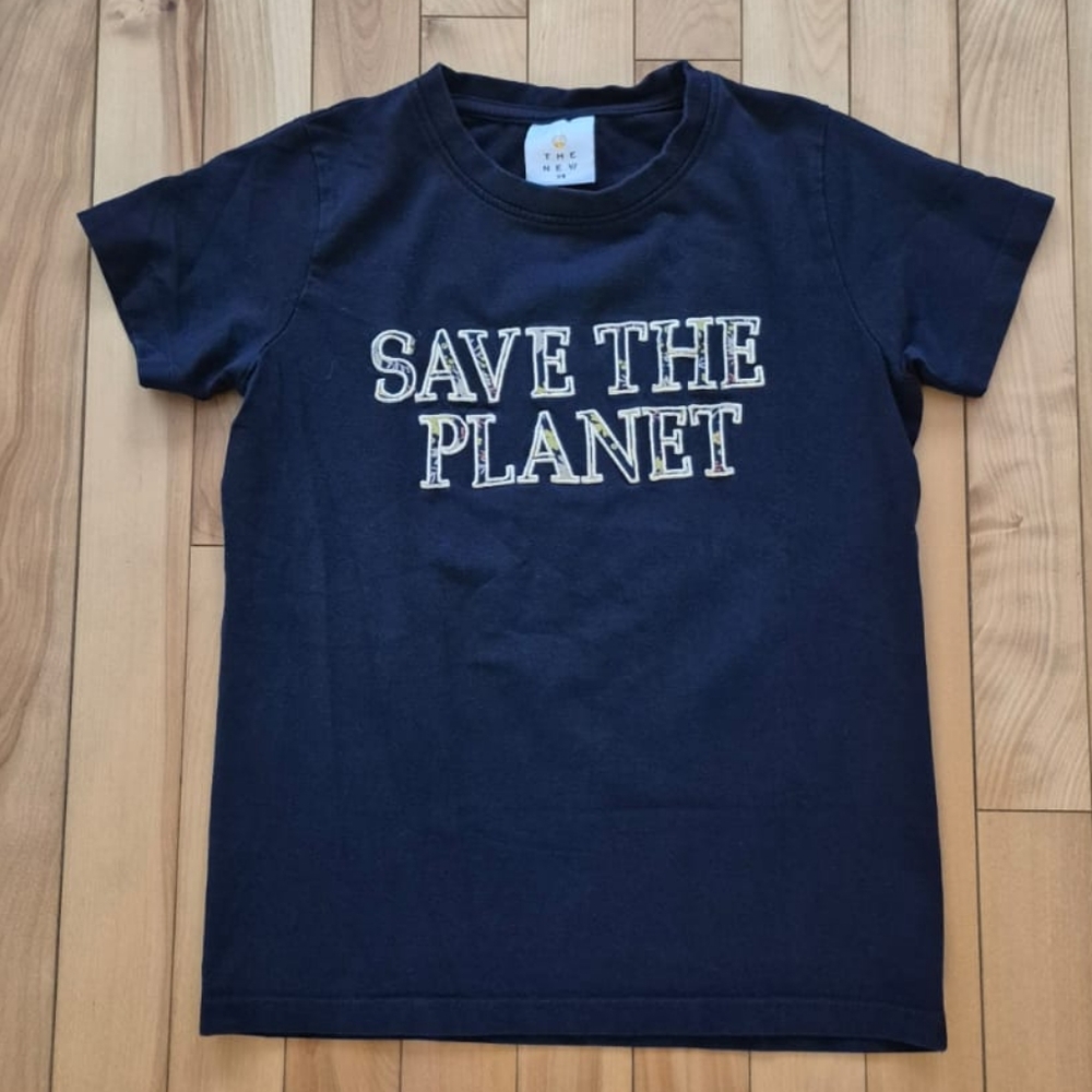 3/15$ Navy Blue Kids Shirt - Save the Planet